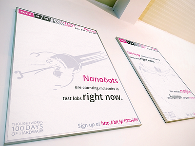 100 Days of Hardware Nanobots illustrator nanobot poster print robot vector