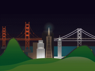 SF motion after effects animation illustrator san francisco sf trolly vector
