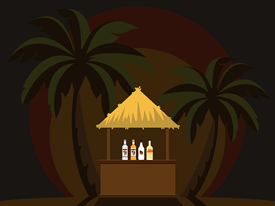 Tiki Bar 10 cane bar captain morgan illustrator liquor malibu rum tiki tiki bar vector