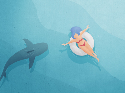 Paura - Fear artwork digitalpainting fear header illustration papercut shark summer