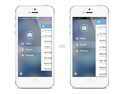 Which Menu? design ios 7 ios7 ios7 menu iphone menu mobile navigation ui user interface