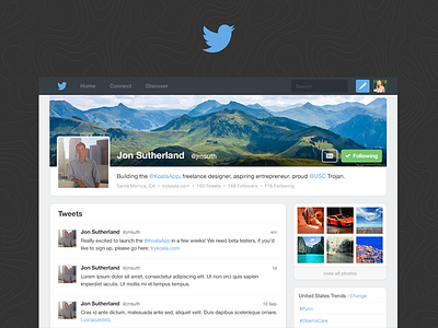 Twitter Profile design tweet twitter ui user interface web web design