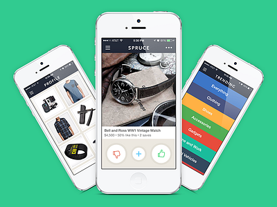 Spruce now in the App Store! clothing design fashion interface ios 7 ios7 iphone mobile shopping spruce ui ux