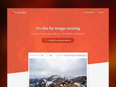 Firesize Landing Page design firesize landing ui