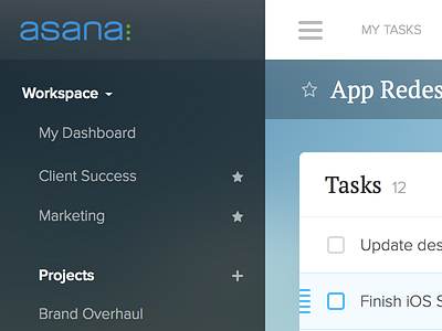 Asana Practice Redesign asana design ui web