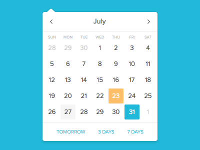 Simple Datepicker calendar datepicker dates design time ui