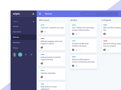 Kanban project by Jon Sutherland on Dribbble