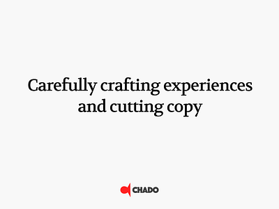 Chado Design headline portfolio website
