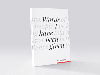 Words I have been given book cover type typography words
