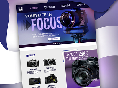 Camera Store Website Design – Detail Shot