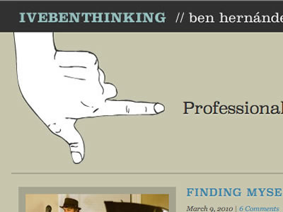 ivebenthinking.com redesign: the hand blog hand redesign site