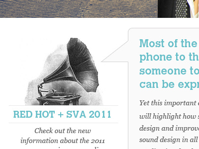 Red Hot + SVA 2 music phonograph sidebar website