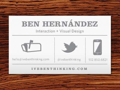 New Business Card Idea V2: Front business card letterpress