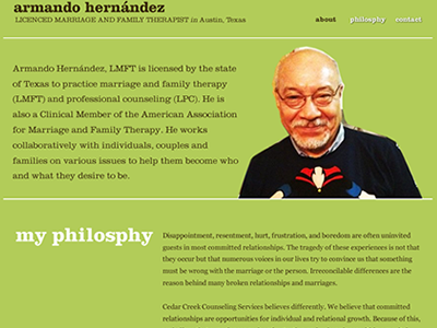 Armando Hernandez, L.MFT Single-Page concept green single page
