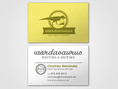 Wordasaurus Business Card business card wordasaurus