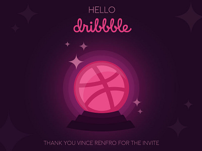 Hello Dribbble! crystal crystal ball dribbble dribbble debut dribbble invite dribble invite fortune teller invite magic magic ball sparkle
