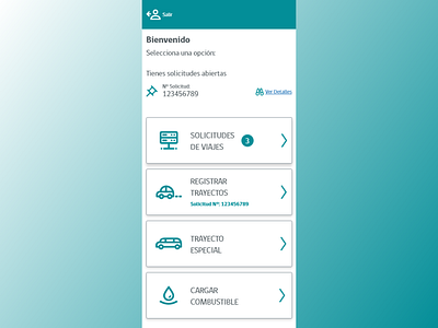Gestión de Trayectos app design icons managment mobile ui transportation travel vector