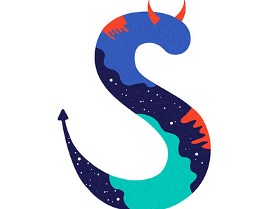 Devil S 36 days of type blue designi graphic design illustration