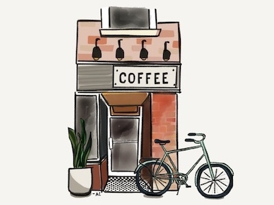 Coffee Stop coffee shop doodles illustration