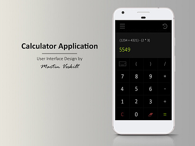 Calculator App UI android app calculator calibri dark phone ui user interface userinterface