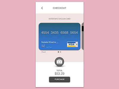 Daily UI #002 002 app checkout clean design dailyui mobile pink ui user interface ux