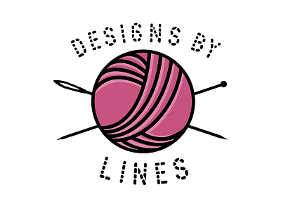 Designs by Lines logo branding business identity illustrator knitting logo logo design sewing small