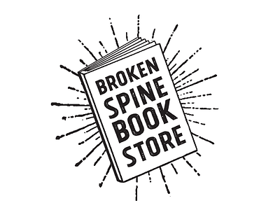 Broken Spine book bookstore branding identity logo sunburst vintage