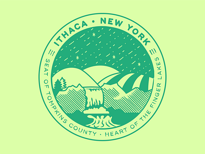 ♥ Ithaca, NY sticker ♥ adobe illustrator cc design dribbbleweeklywarmup hometown illustration illustrator ithaca new york sticker vector weekly warm up