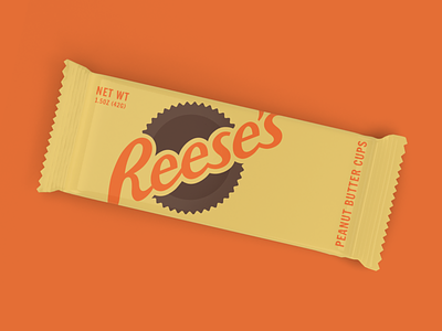Reese's wrapper redesign candy candy wrapper chocolate chocolate bar chocolate packaging dribbble dribbbleweeklywarmup label packaging reeses weekly challenge weekly warm up wrapper