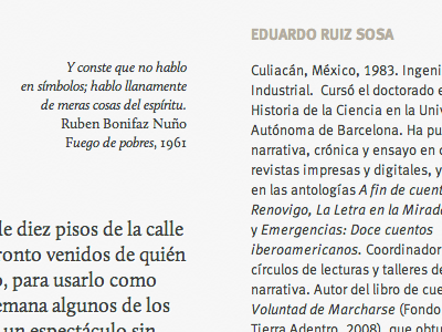 La Junta de Carter calluna layout typography