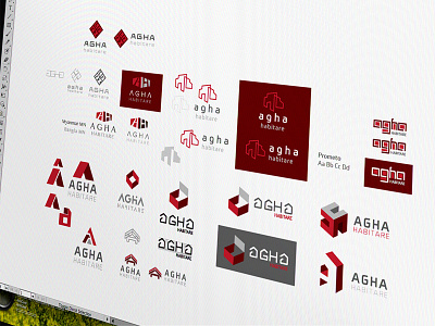 Agha Habitare brand identity logos wip