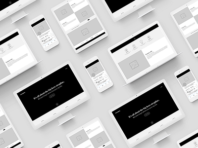 Wireframe of the Landing page for minimalist website minimalist responsive wireframe