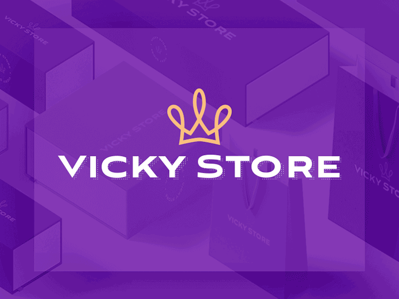Vicky Store boxes branding label stationary store vicky