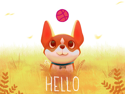 debut artwork corgi debut digitalpainting dog illustration