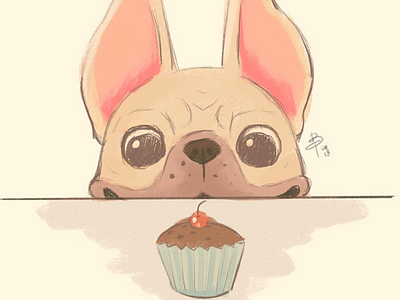 Slurrp cupcake dog eat frenchbulldog