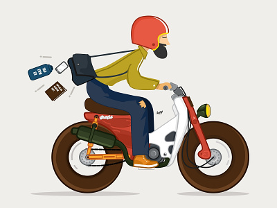 Enjoy the ride ilustration rider sepeda motor vector street cub street cub wallpaper trip vector