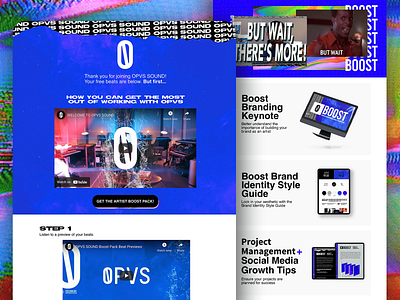 OPVS SOUND Boost Funnel design ui ux web website