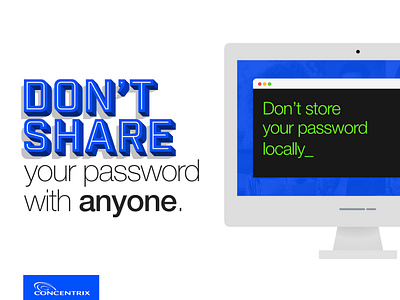 Concentrix "Don't Share..." branding design