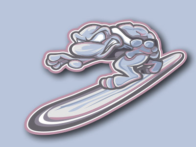 Surf'n Turtle logo silver sticker turtle vector