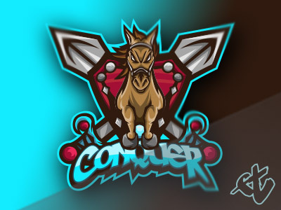 Conquer art concept design mascot vector