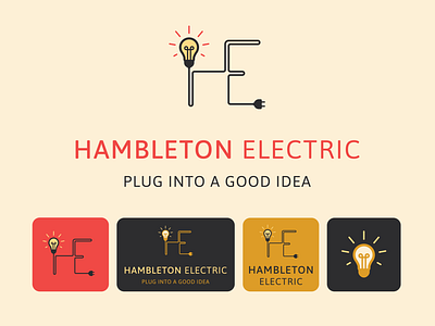 Hambleton Electric - Logo Suite Design brand branding clean design flat graphic design icon iconography identity illustration illustrator logo minimal typography vector