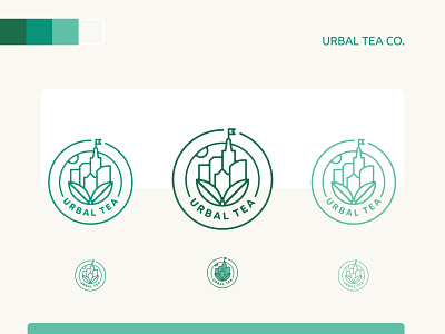 Urbal Tea Logo Design brand branding bright city clean color design herbal icon identity leaves logo minimal tea tea shop typography urbal urban