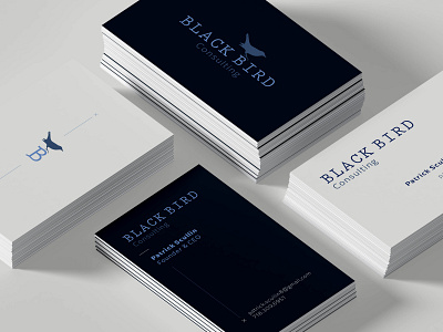 Black Bird Consulting Business Card Design bird brand branding business card business card design design designer flat graphic design graphic designer icon identity illustration logo logo design minimal print typography typography design vector