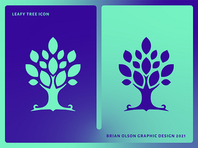 Leafy Tree Icon brand design flat graphic design icon iconography illustrator logo minimal vector