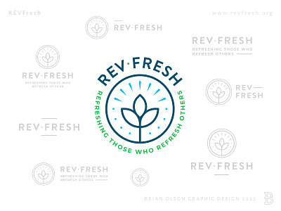 Logo Suite - REVFresh best blue brand branding clean design fresh graphic design green icon illustration logo logosuite minimal plant simple suite top vector