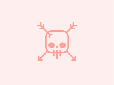 Skull Mark arrow arrow logo brand branding clean design flat icon iconography illustrator logo minimal pink skull skull and crossbones vector