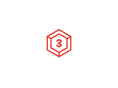 Leading Third Mark 3 bee brand branding clean design hexagon leadership logo logodesign red third three