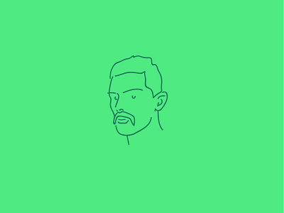 Handlebars drawing flat green icon illustration line line art logo minimal moustache simple vector