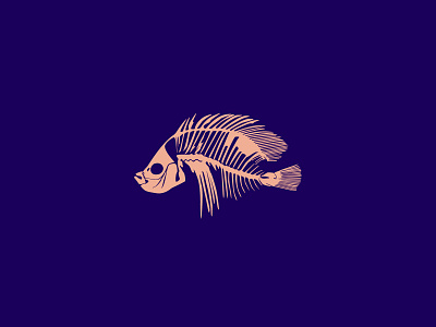 Dry Bones adobe illustrator bones dark design fish flat fossil icon iconography illustration illustrator minimal ocean peach pink purple skeleton vector