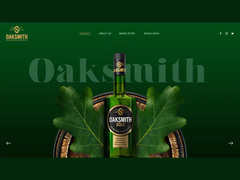 OakSmith Landing Page Animation adobe aftereffects animation bottle bottle animation bottle reveal design drink interaction animation liquor motion animation oaksmith typography ui